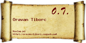 Oravan Tiborc névjegykártya